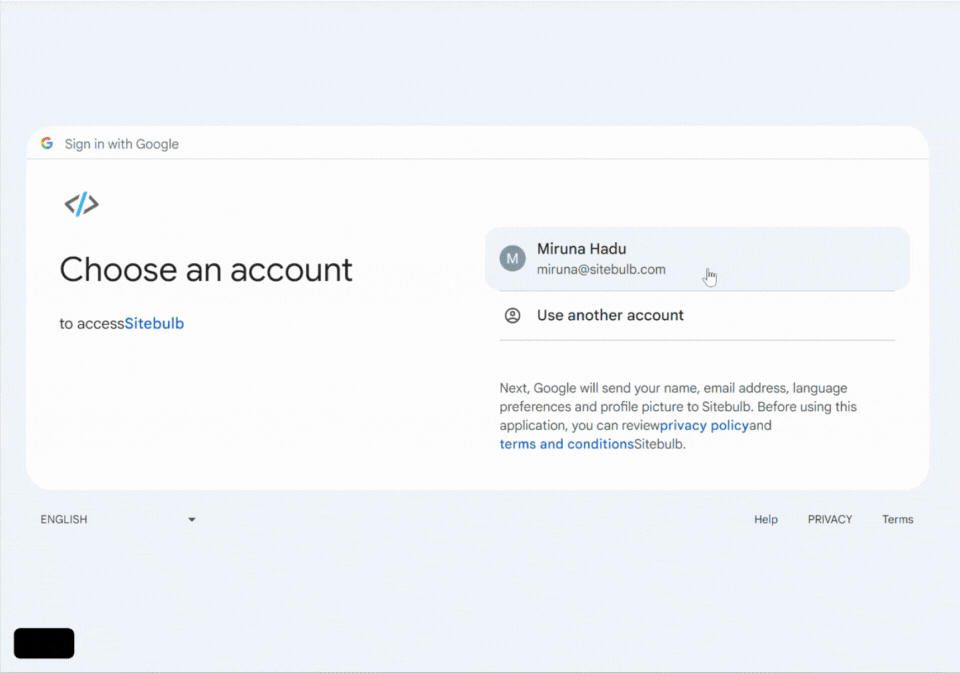 Authorising Google Account